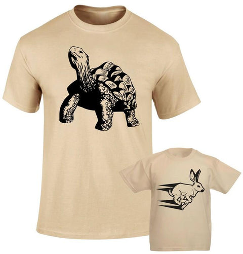Slow Tortoise and Fast Rabbit Family Matching T shirt