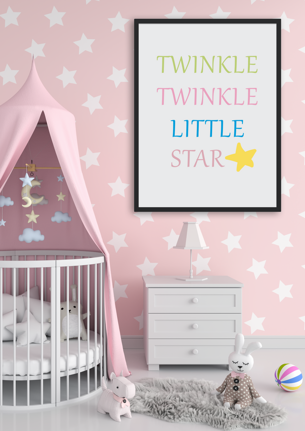 Twinkle Twinkle Little Start Nursery Wall Art Prints