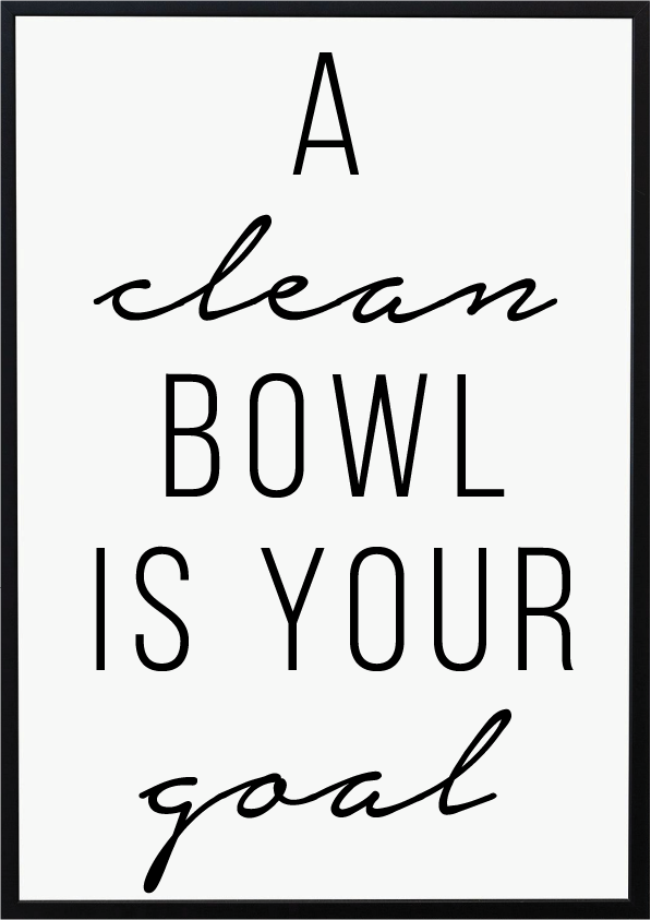 A Clean Bow is Your Goal Bathroom Wall Art Prints