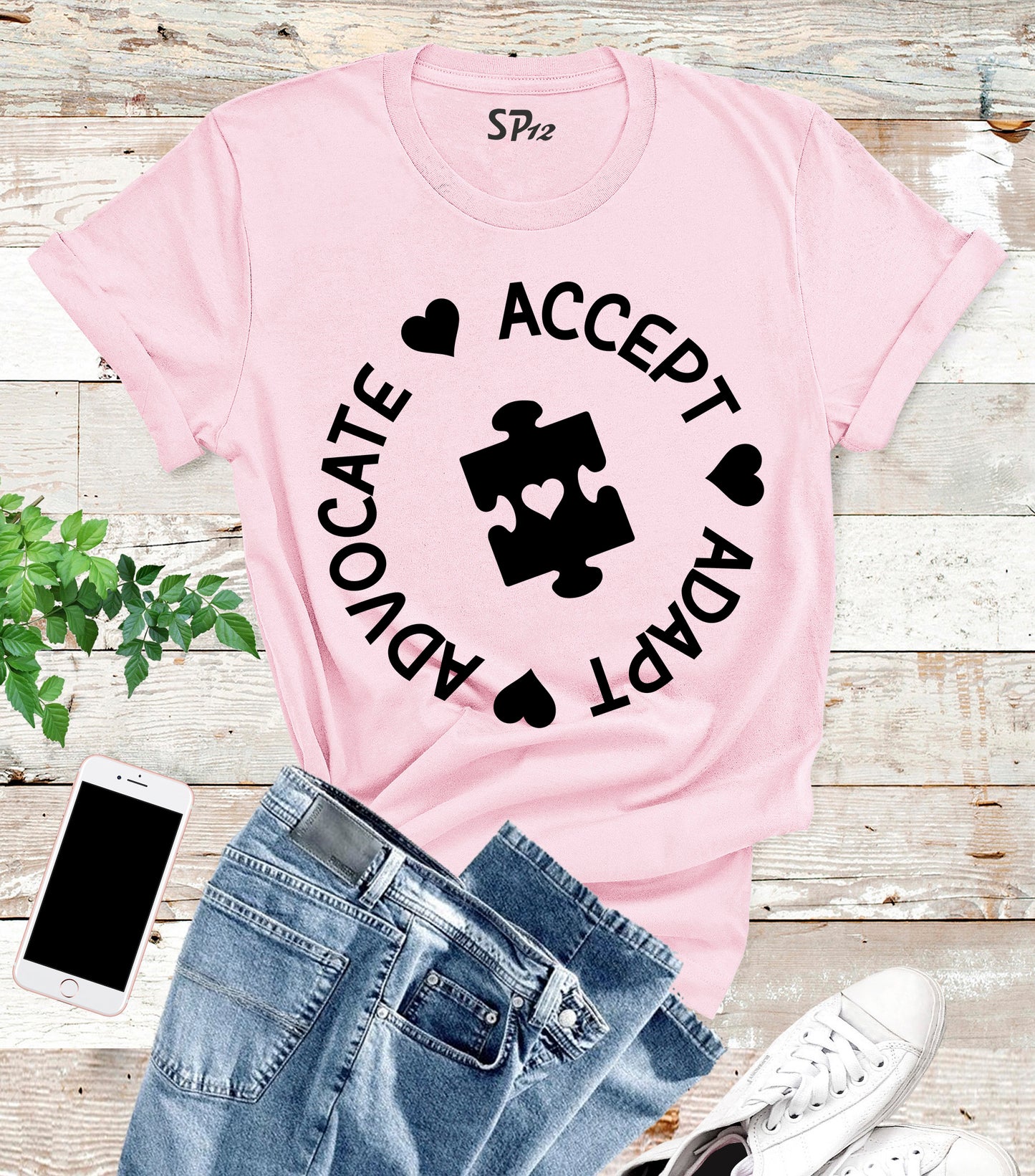 Accept Adapt Advocate Autism Awareness T Shirt