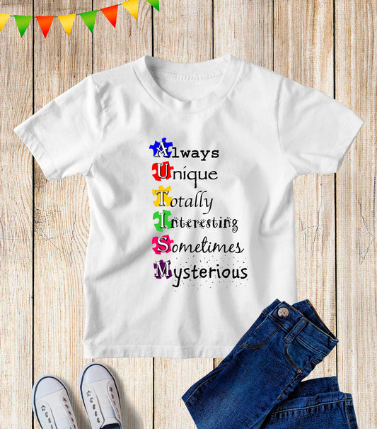 Always Unique Autism Kids T Shirt