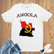 Angola Flag T Shirt Olympics FIFA World Cup Country Flag Tee Shirt