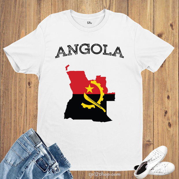 Angola Flag T Shirt Olympics FIFA World Cup Country Flag Tee Shirt