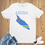 Aruba Flag T Shirt Olympics FIFA World Cup Country Flag Tee Shirt