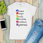 Autism Always Unique Mysterious Women T Shirt