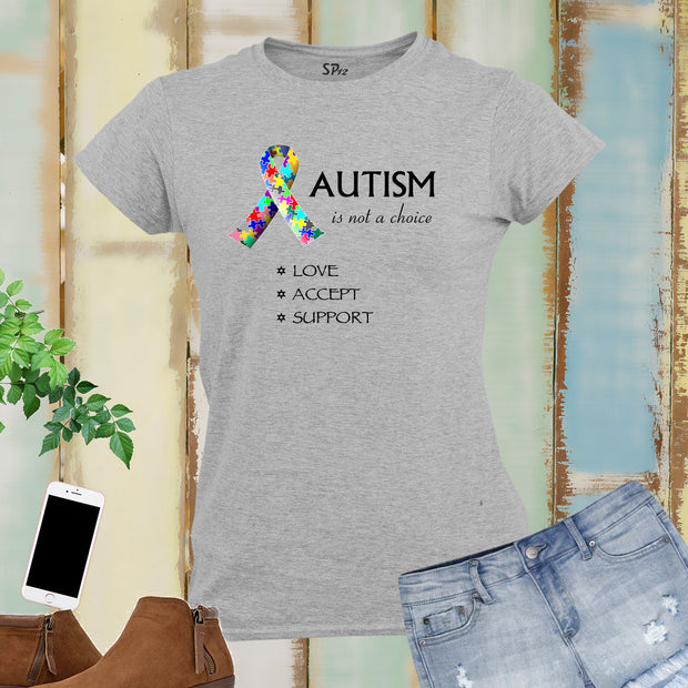 Autism Awareness T Shirt Women Love Accept