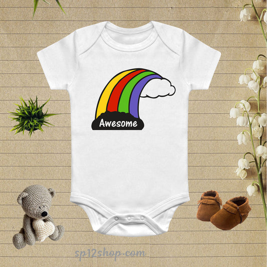 Awesome Rainbow Baby Bodysuit Onesie