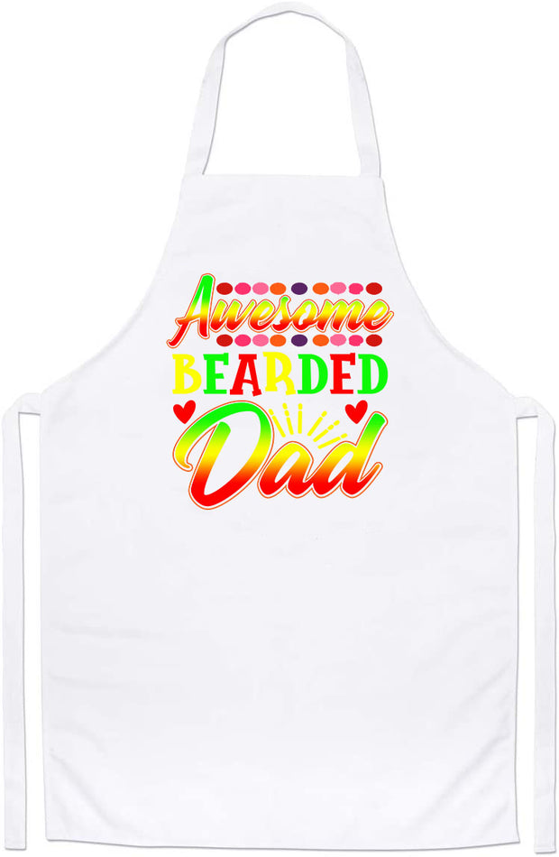 Awesome Bearded Dad Funny Fathers Day Comfort Color Custom Daddy Apron