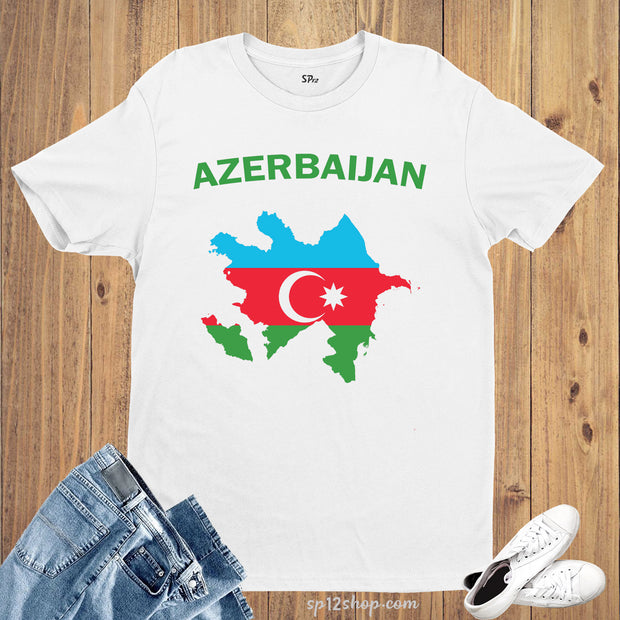 Azerbaijan Flag T Shirt Olympics FIFA World Cup Country Flag Tee Shirt