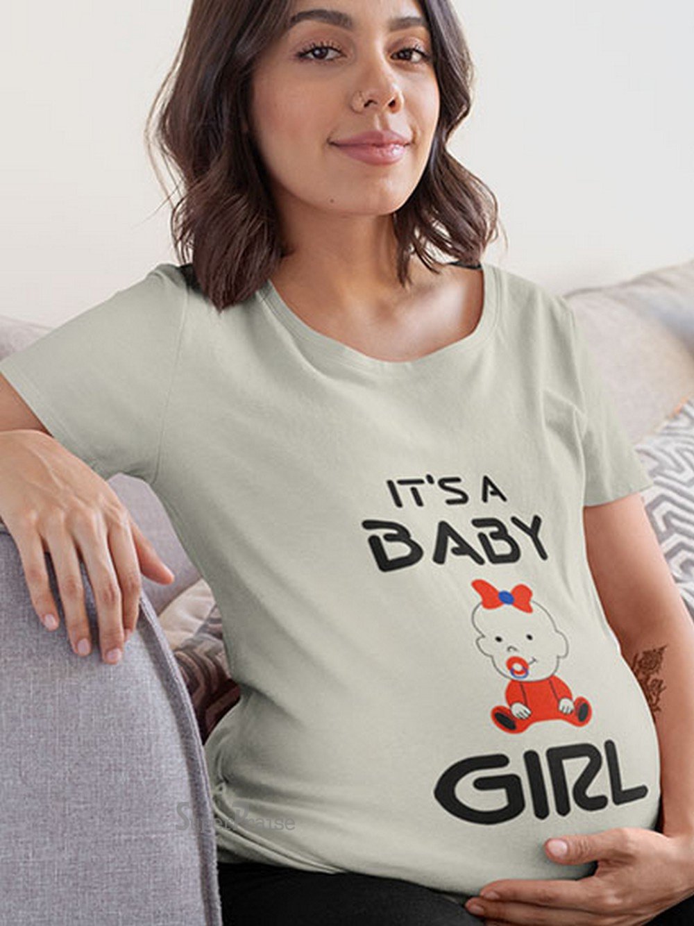 Baby Girl Announcement Maternity T Shirt