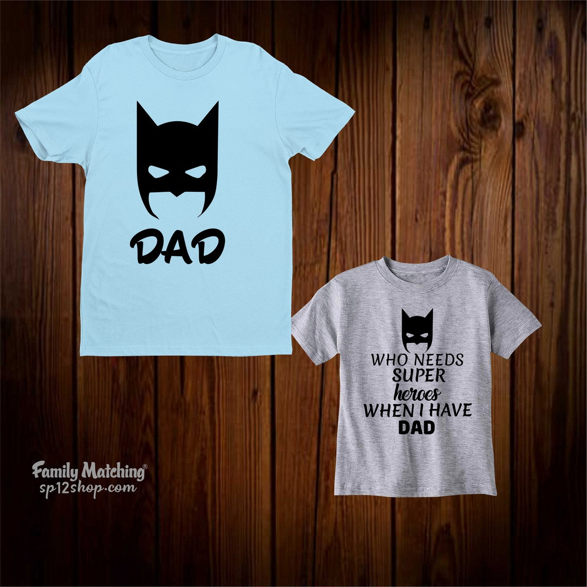 Batman Dad And Kids Baby Matching Family T-Shirt