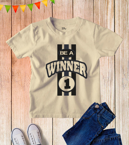 Kids Be A Winner No 1 Team Sports Game Party T Shirt