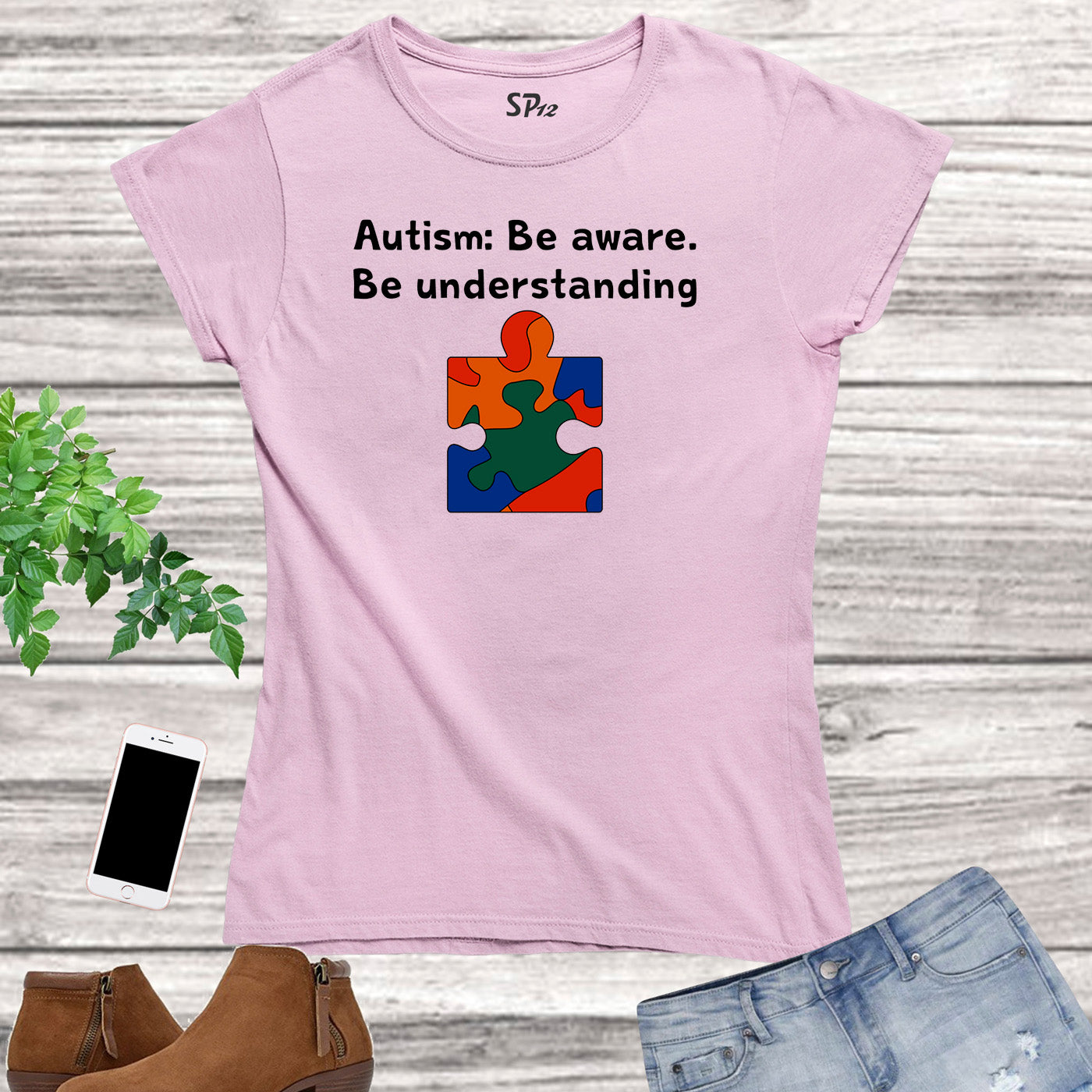 Be Aware Autism Women T Shirt