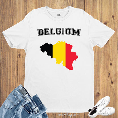 Belgium Flag T Shirt Olympics FIFA World Cup Country Flag Tee Shirt