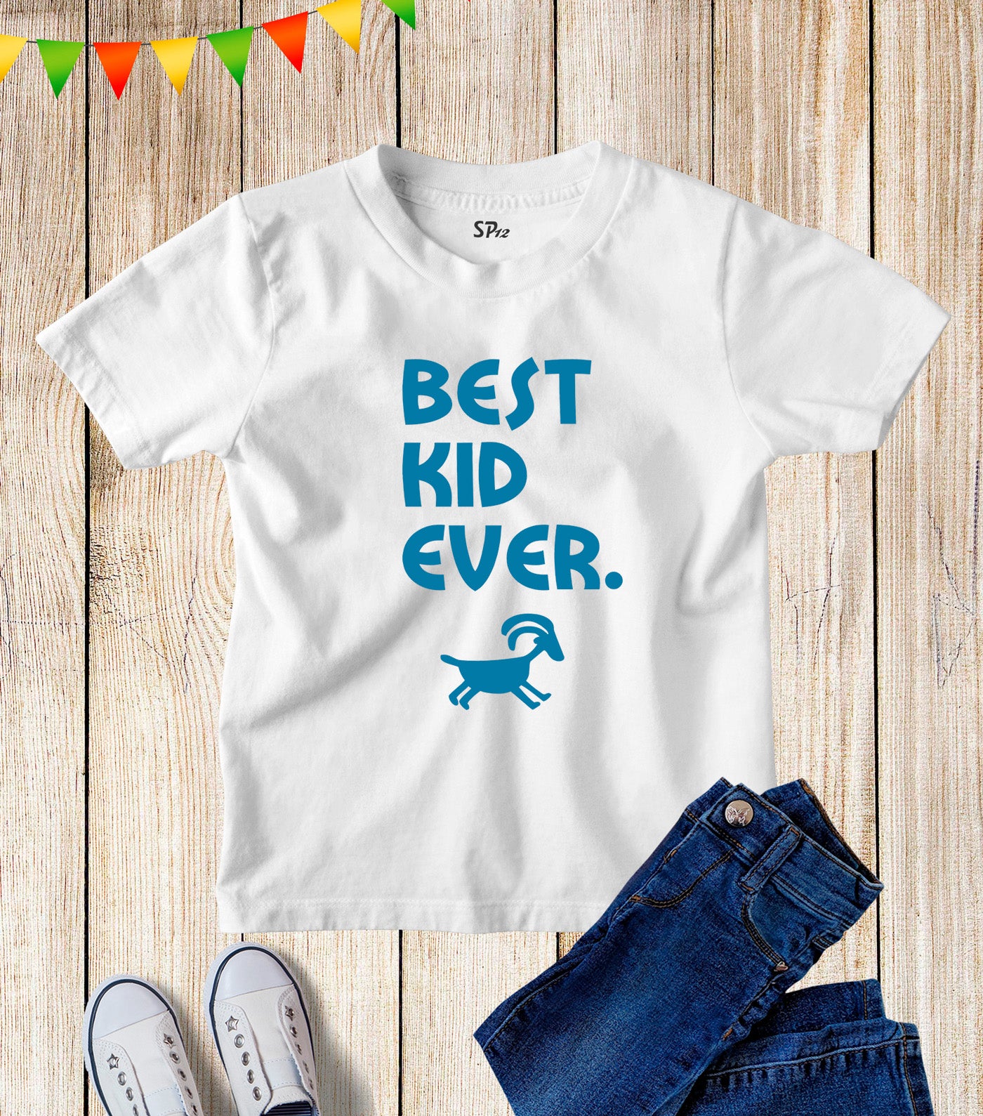 Kids Best Kid Ever Goat Funny Slogan T Shirt