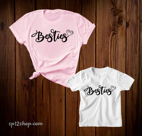 Besties Matching T Shirt Mothers day Gift Tees