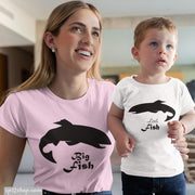 Big Fish Little Fish Mummy Son Daughter Mum Christmas Matching T-shirt