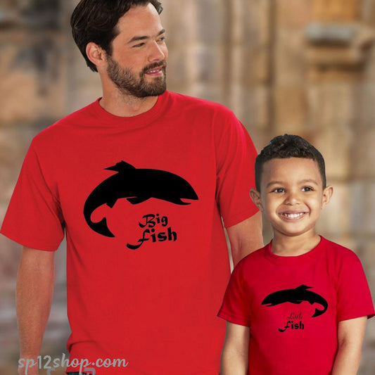 Big Fish Small Fish Graphic  Family Matching T shirt
