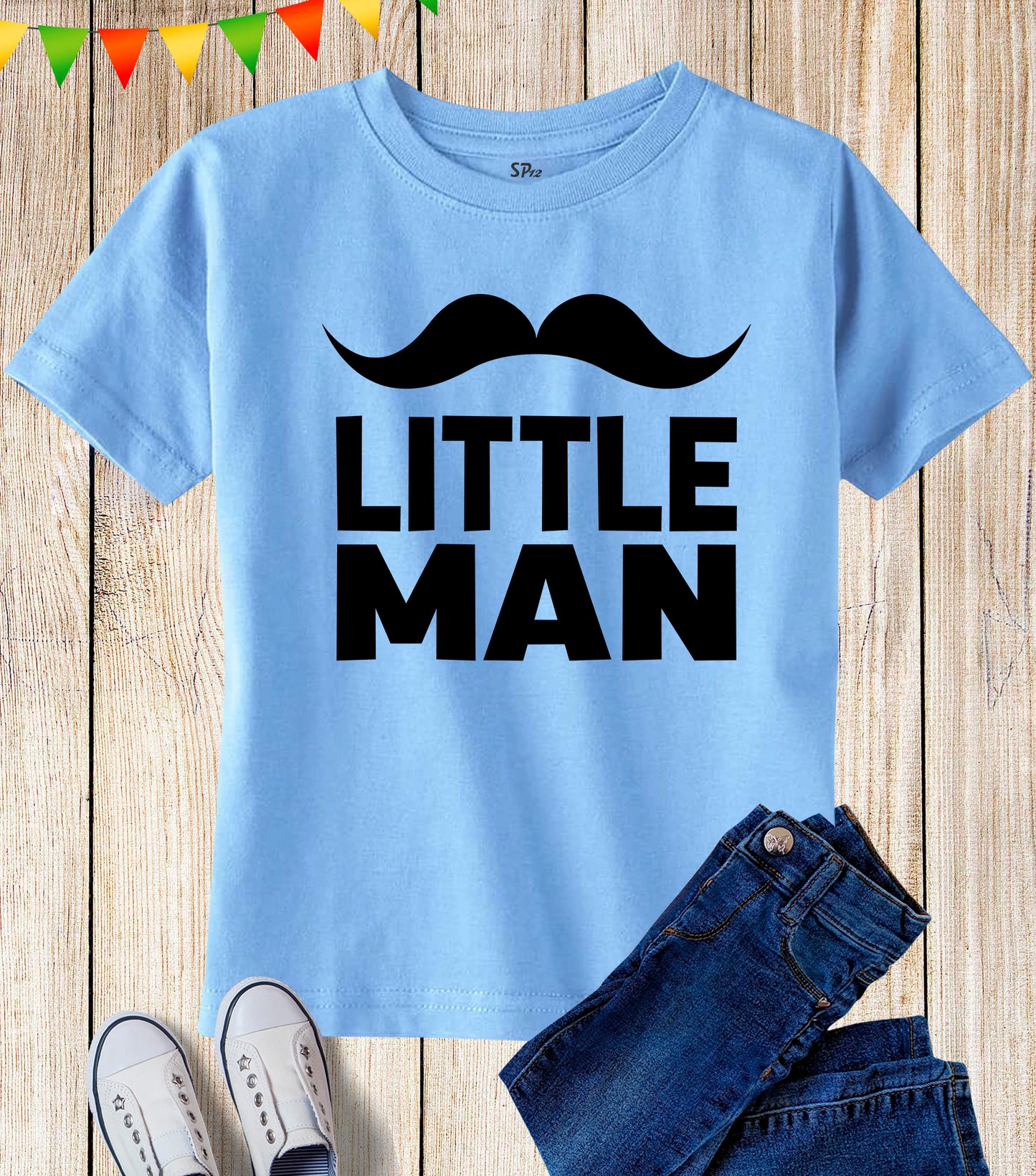 Big Man Little Man Moustache Movember T Shirt