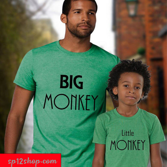 Daddy Daughter Father Son Matching T shirt Big Monkey Little Monkey