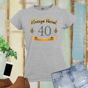 Birthday Gift T Shirt Women  40 Forty Years Vintage