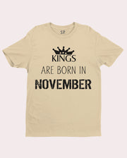 Birthday T Shirt Kings are born in November