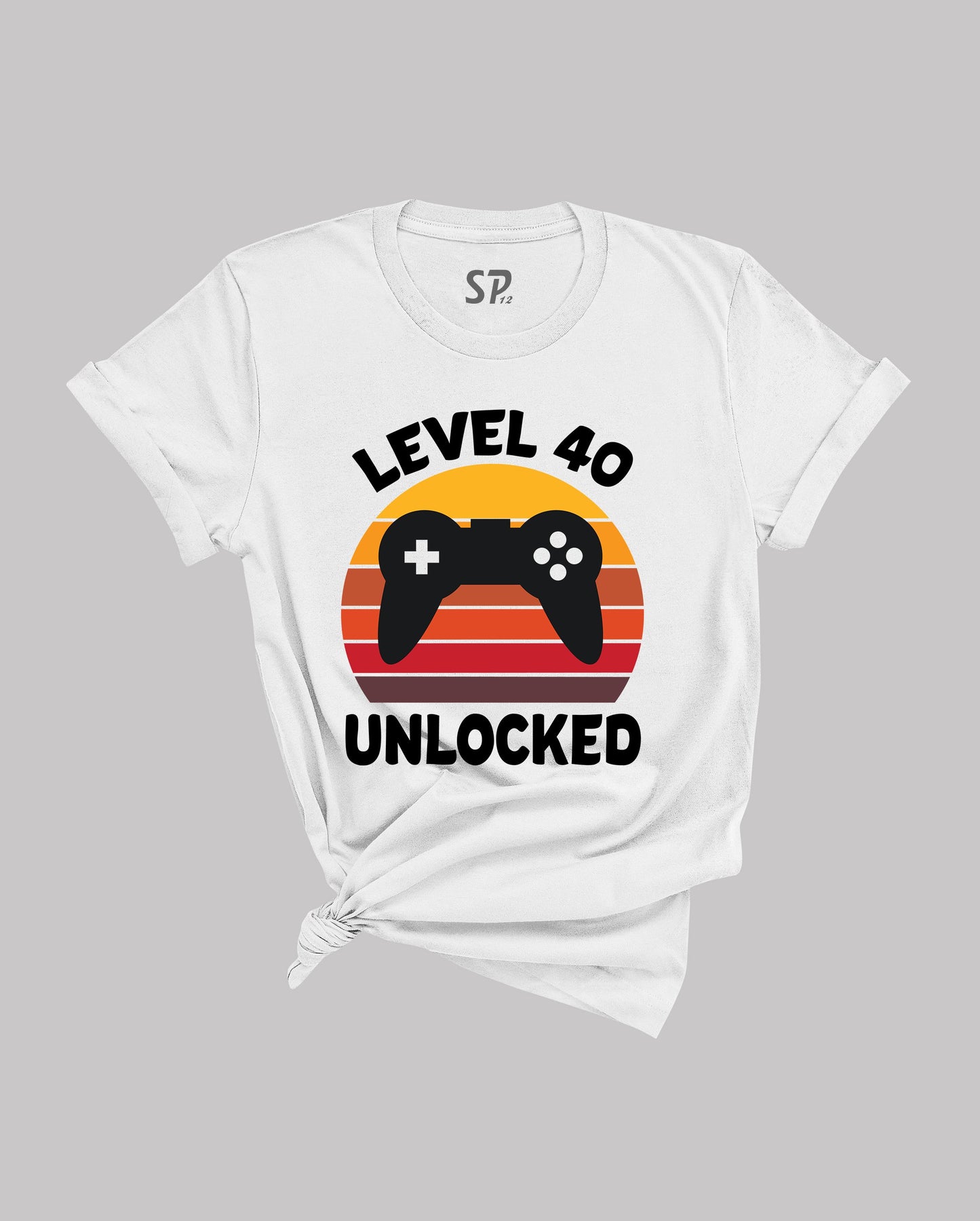 Birthday T Shirt Level 40 Unlock Forty Gamer Theme Birthday Gift Tee