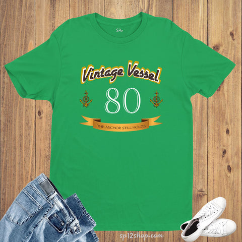 Birthday T Shirt Vintage Eighty Anchor Still