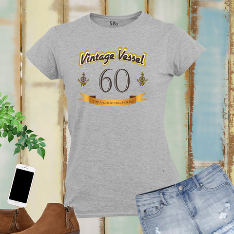 Birthday T Shirt Women 60 Sixty Years Vintage