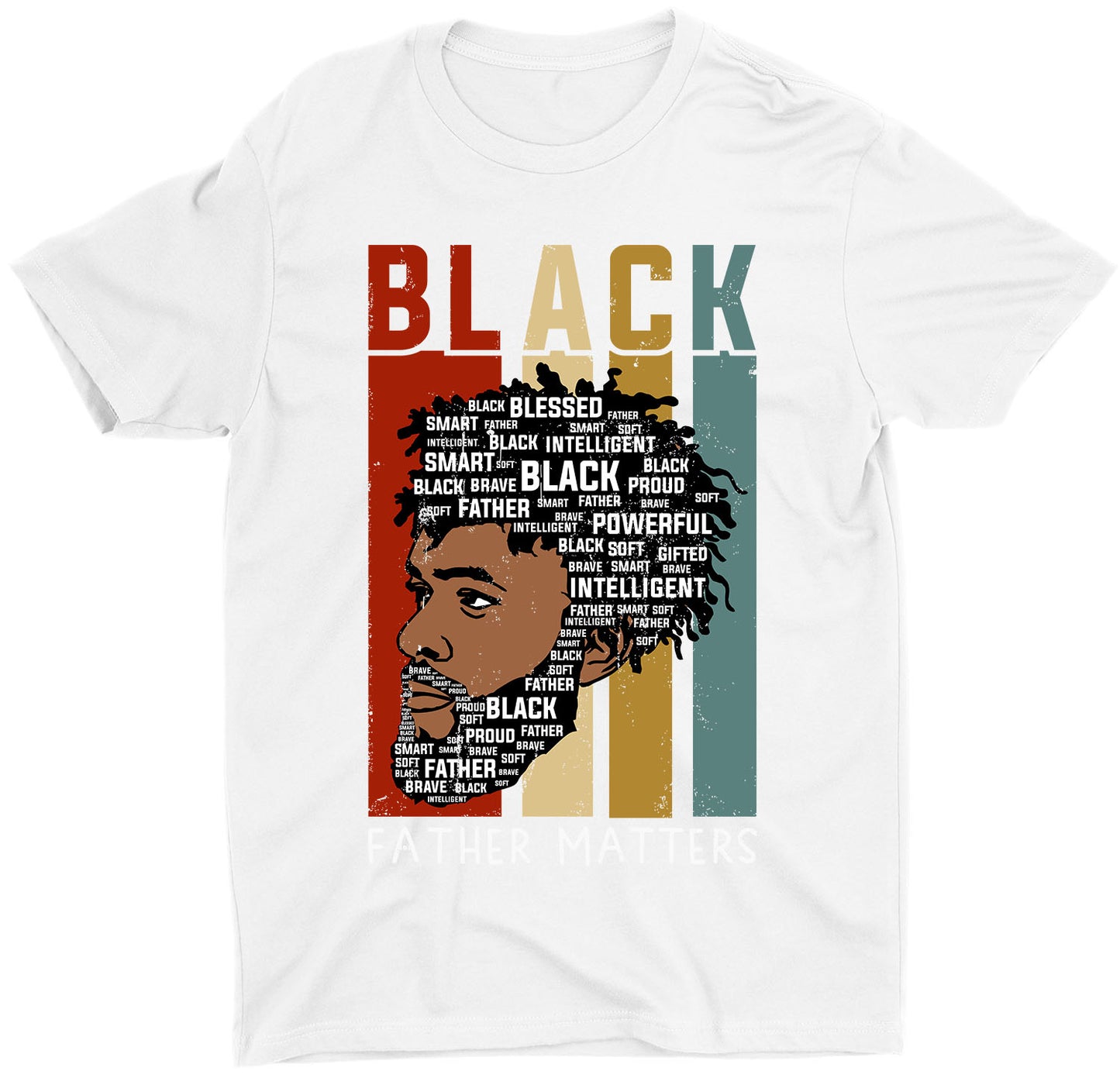 Black Father Matters Dads Rock Custom Short Sleeve Fathers Day T-Shirt