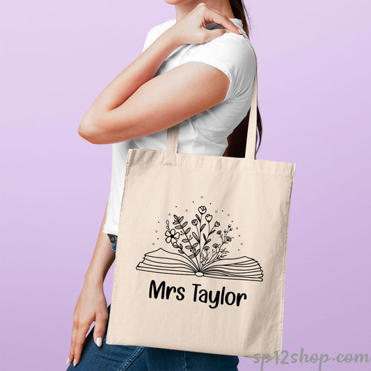 Librarian Teacher Appreciation Custom Thank You Gift Shopping Tote Bag