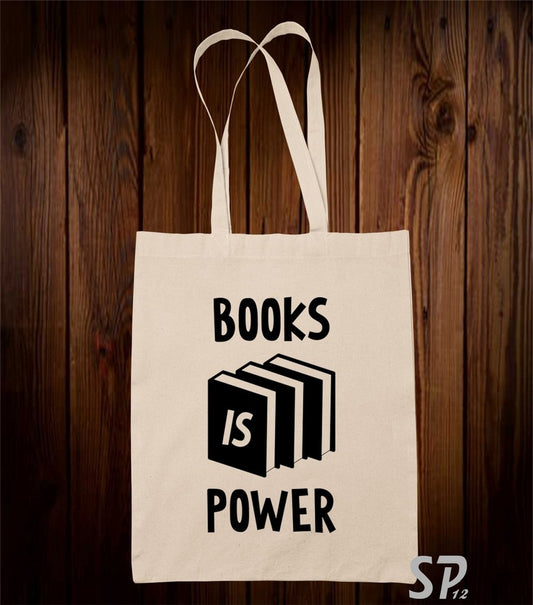 Books Is Power Tote Bag