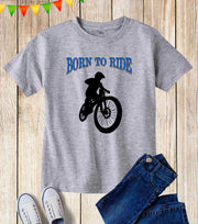 Kids Born To Ride Bicycle Cycling Biker T Shirt