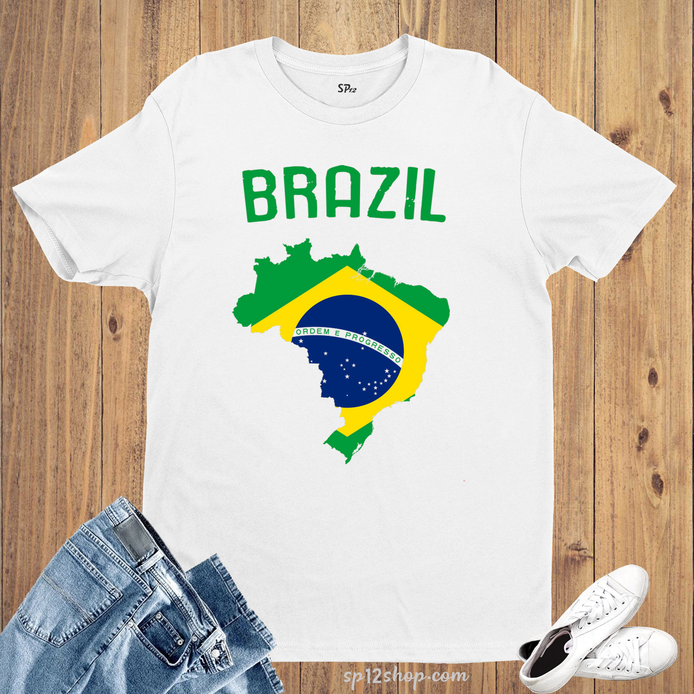 Brazil Flag T Shirt Olympics FIFA World Cup Country Flag Tee Shirt