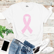 Breast Cancer Floral Ribbon Awareness Survivor T Shirt