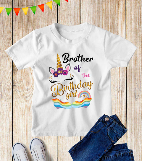 brother sister mummy daddy uncle aunty grandpa grandma family of birthday girl t shirts