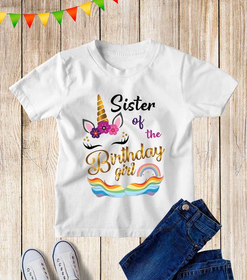 brother sister mummy daddy uncle aunty grandpa grandma family of birthday girl t shirts
