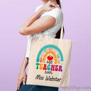 Teacher Appreciation Gifts Custom Rainbow Thank You Shopping Tote Bag
