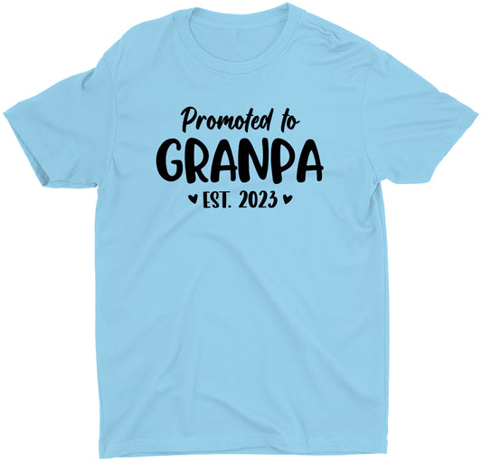 Promoted to Grandpa Est 2023 Custom T-Shirts Gifts For Grandpa