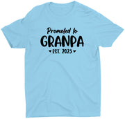 Promoted to Grandpa Est 2023 Custom T-Shirts Gifts For Grandpa
