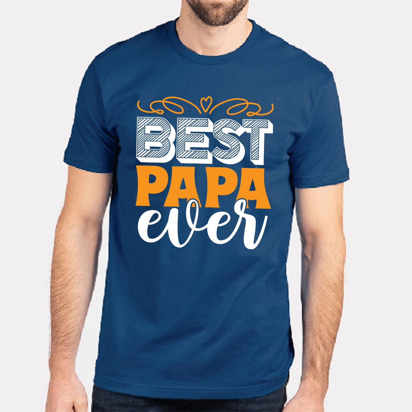 best-papa-ever-father's-day-gift-custom-short-sleeve-daddy-t-shirt