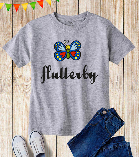 Kids Flutterby Butterfly Graphic T Shirt Gift