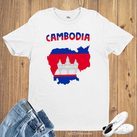 Cambodia Flag T Shirt Olympics FIFA World Cup Country Flag Tee Shirt