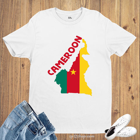Cameroon Flag T Shirt Olympics FIFA World Cup Country Flag Tee Shirt