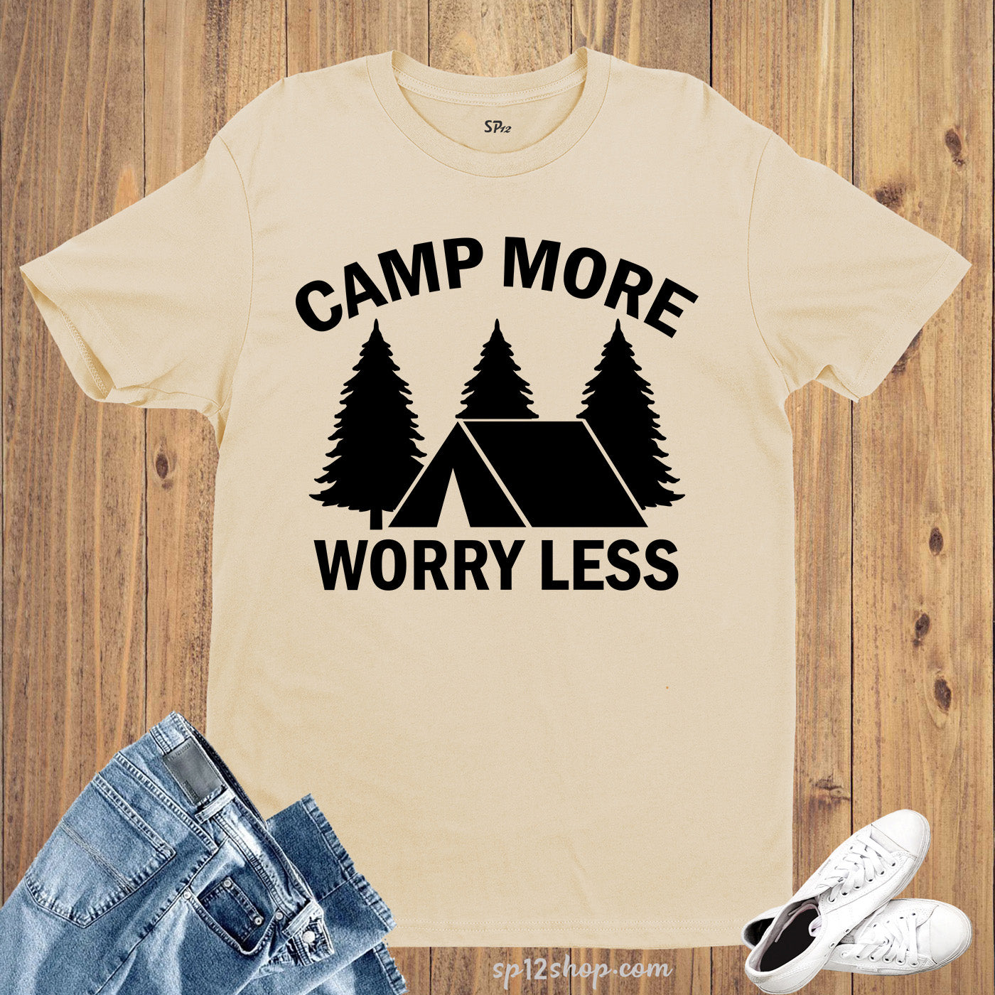 Camp More Worry Less T Shirt
