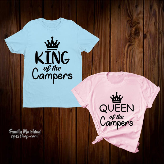 Camper King And Queen Couple Camping T Shirt
