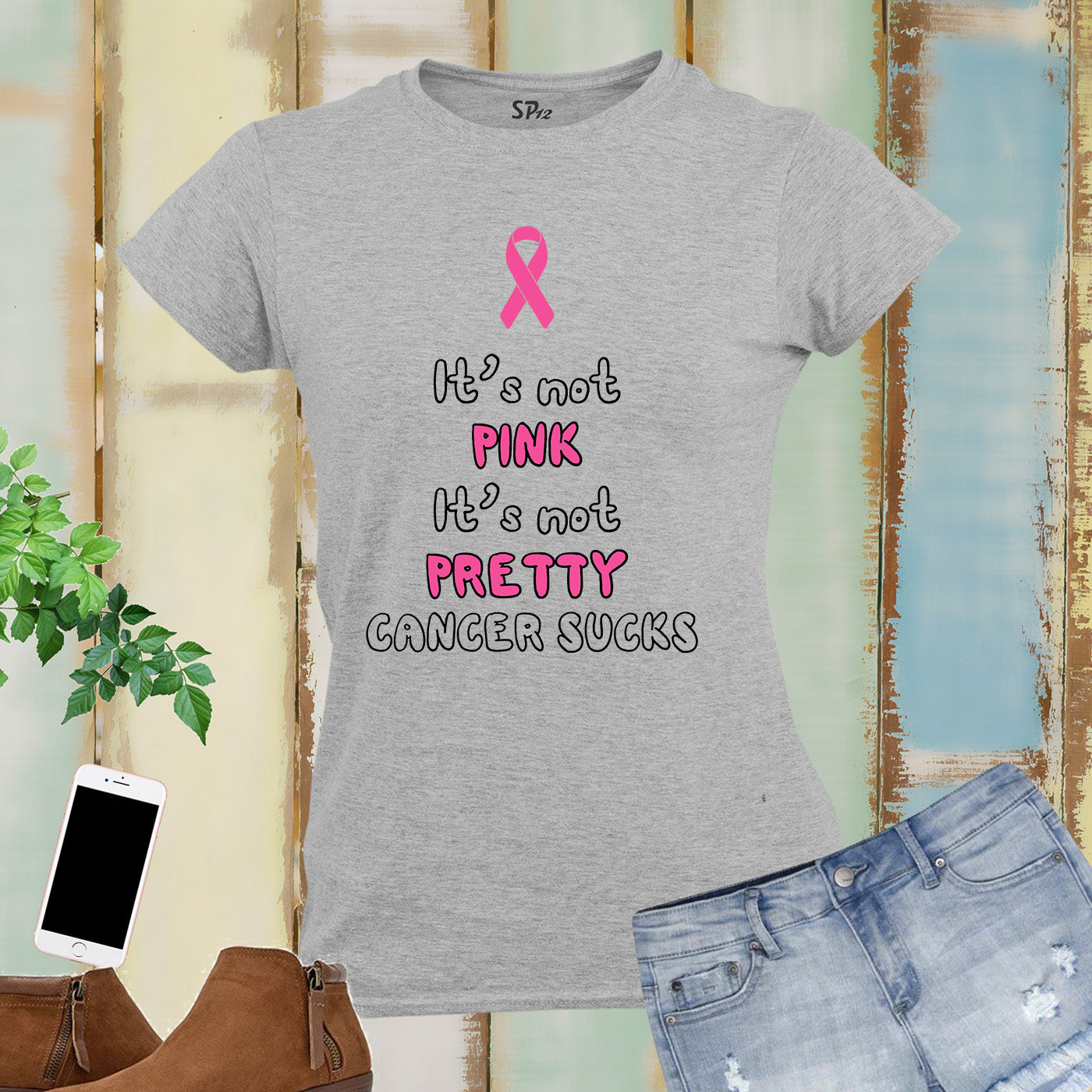 Cancer Sucks Awareness Women T Shirt