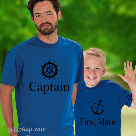 Daddy Daughter Father Son Matching T shirt Captian First Mate