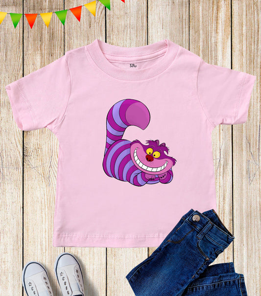Kids Funny Cat Cartoon Cheshire Vintage T Shirt