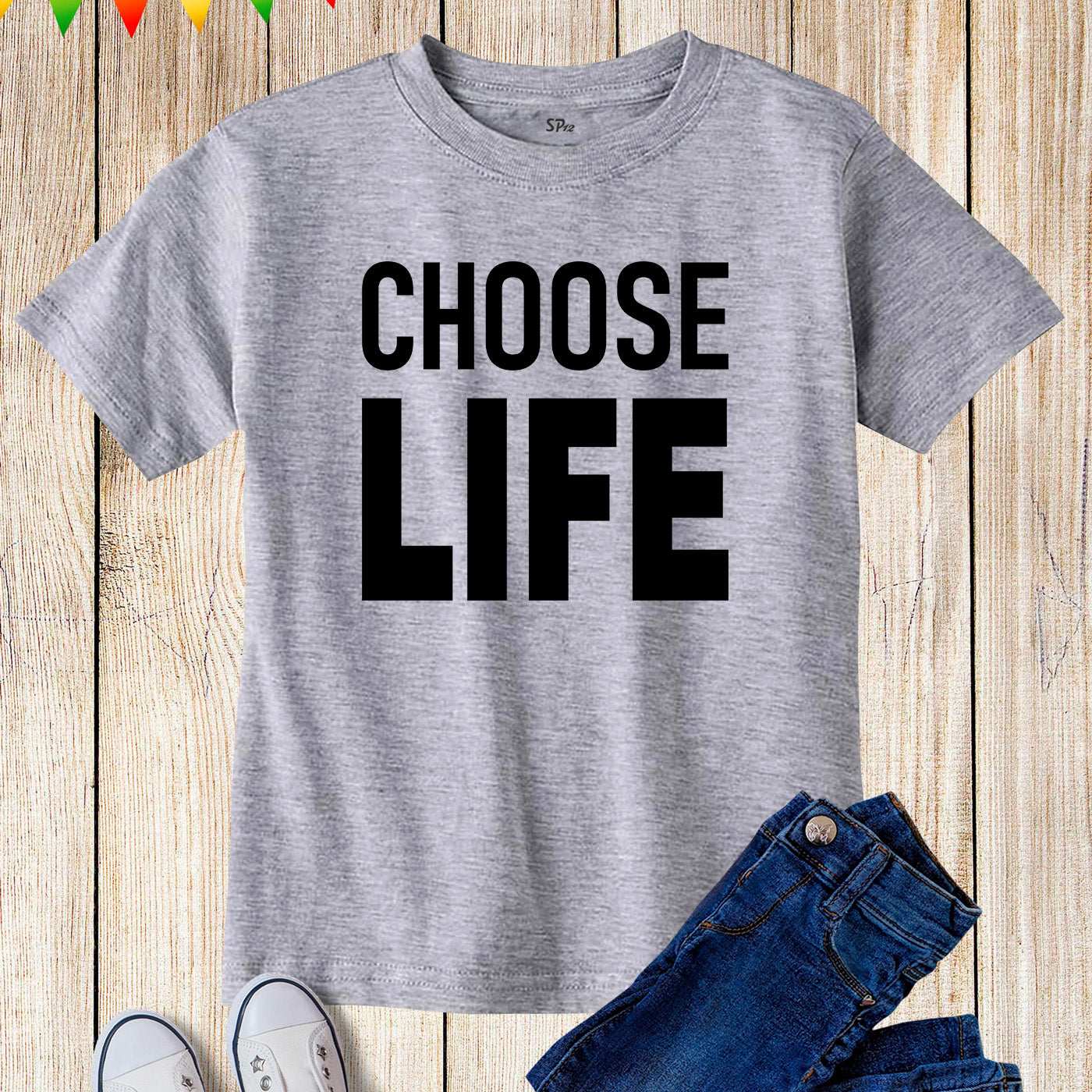 CHOOSE LIFE Kids T-Shirt George Michael WHAM 80s Costume Party Re
